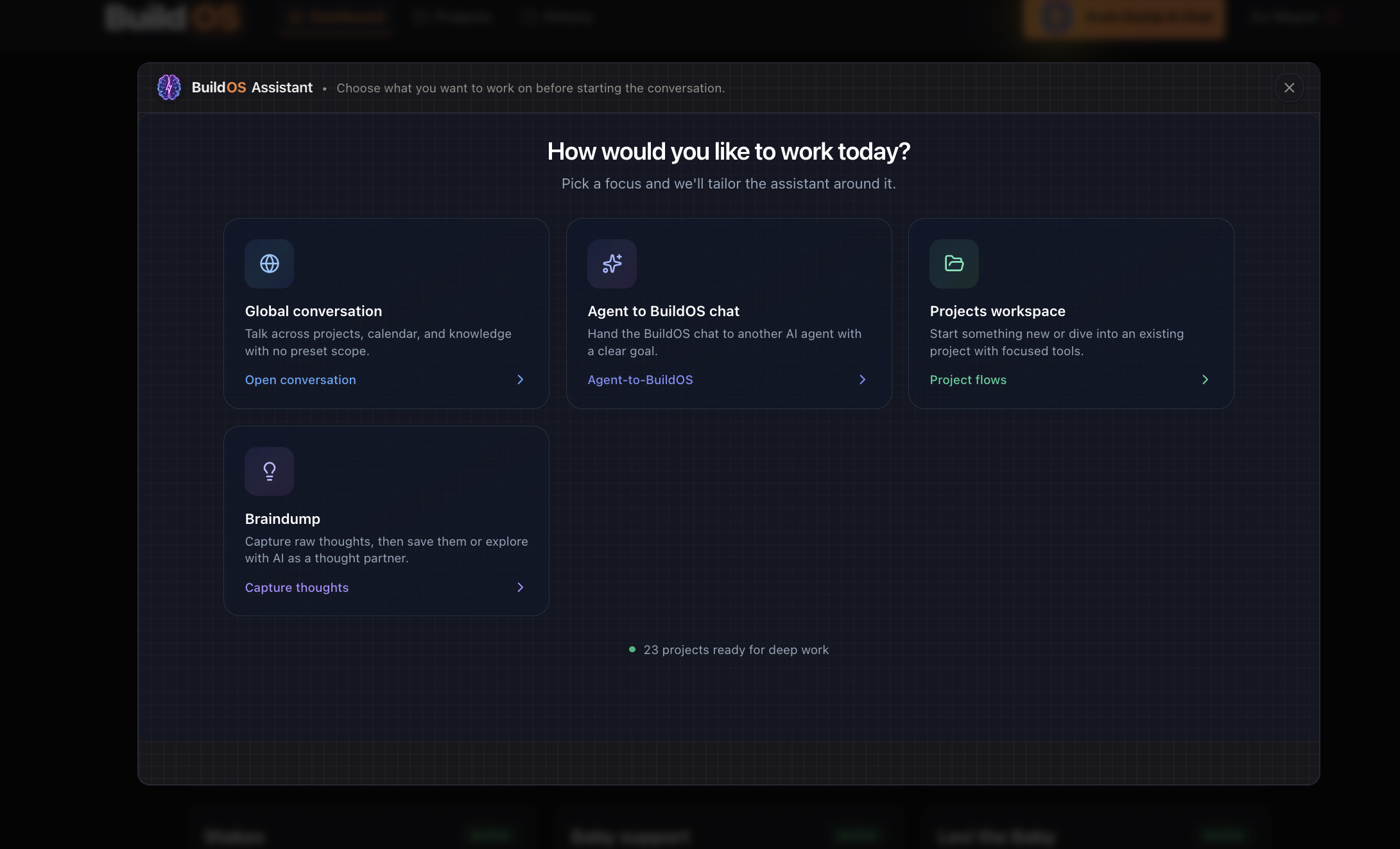 BuildOS chat interface
